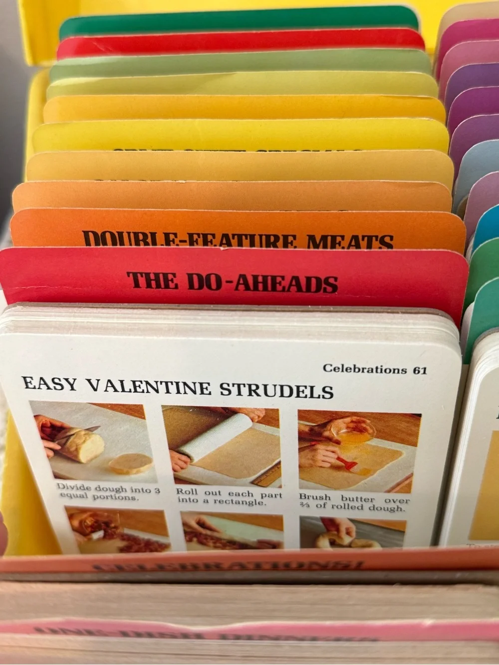 Vintage Betty Crocker Step by Step Recipe Card Collection in Yellow Box